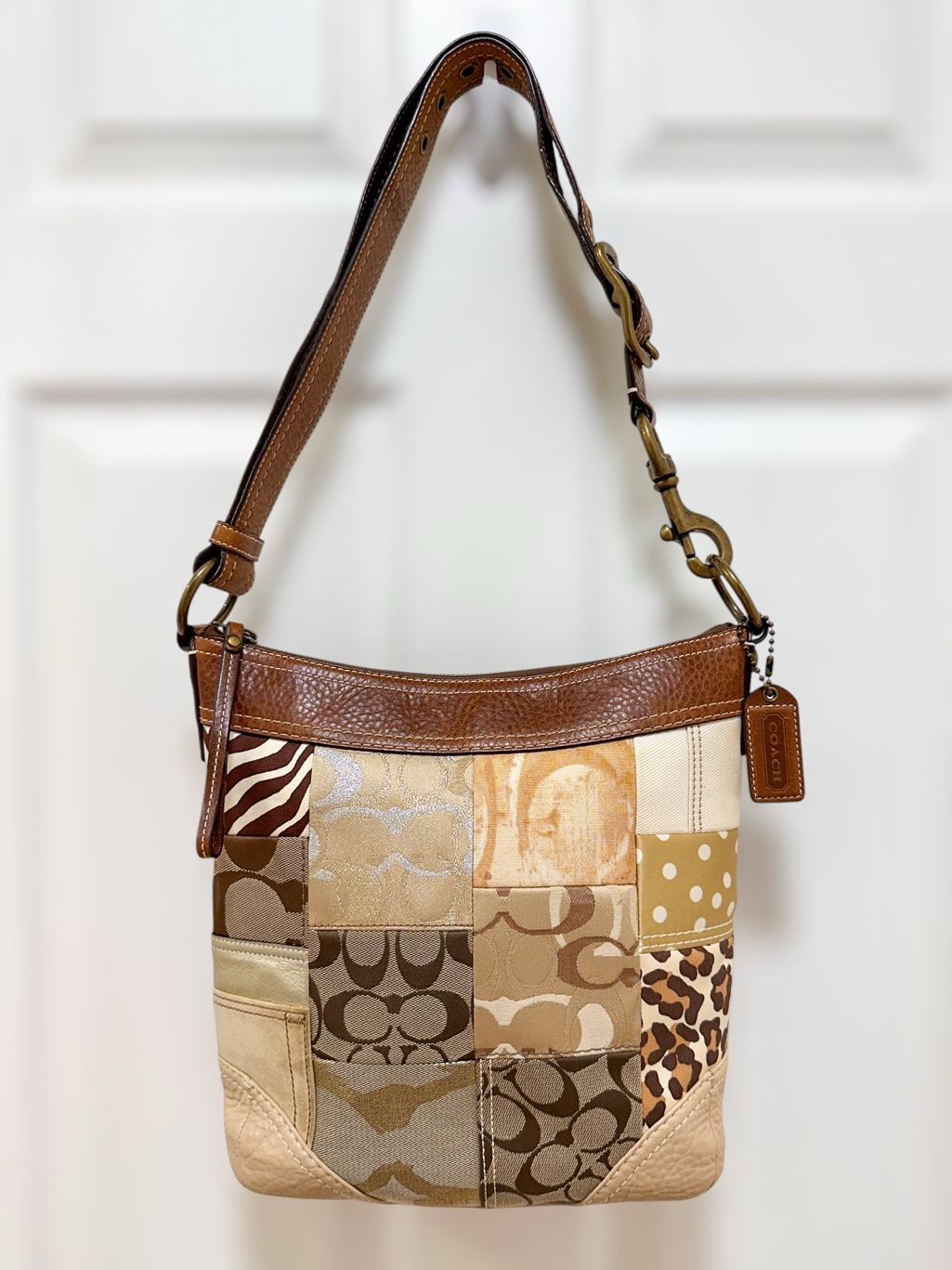 Coach Signature Patchwork Swing Convertible Crossbody Bag Y2k
